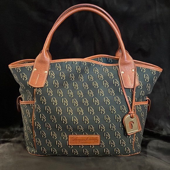 Dooney & Bourke Handbags - Dooney & Bourke Dark Green Monogram Tote Bag